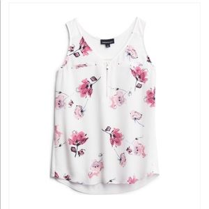 Fortune & Ivy sleeveless blouse cream floral